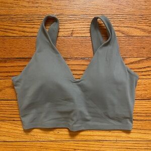 OnerActive SoftMotion Longline Sports Bra w/ White Logo, Size M in Alpine Green
